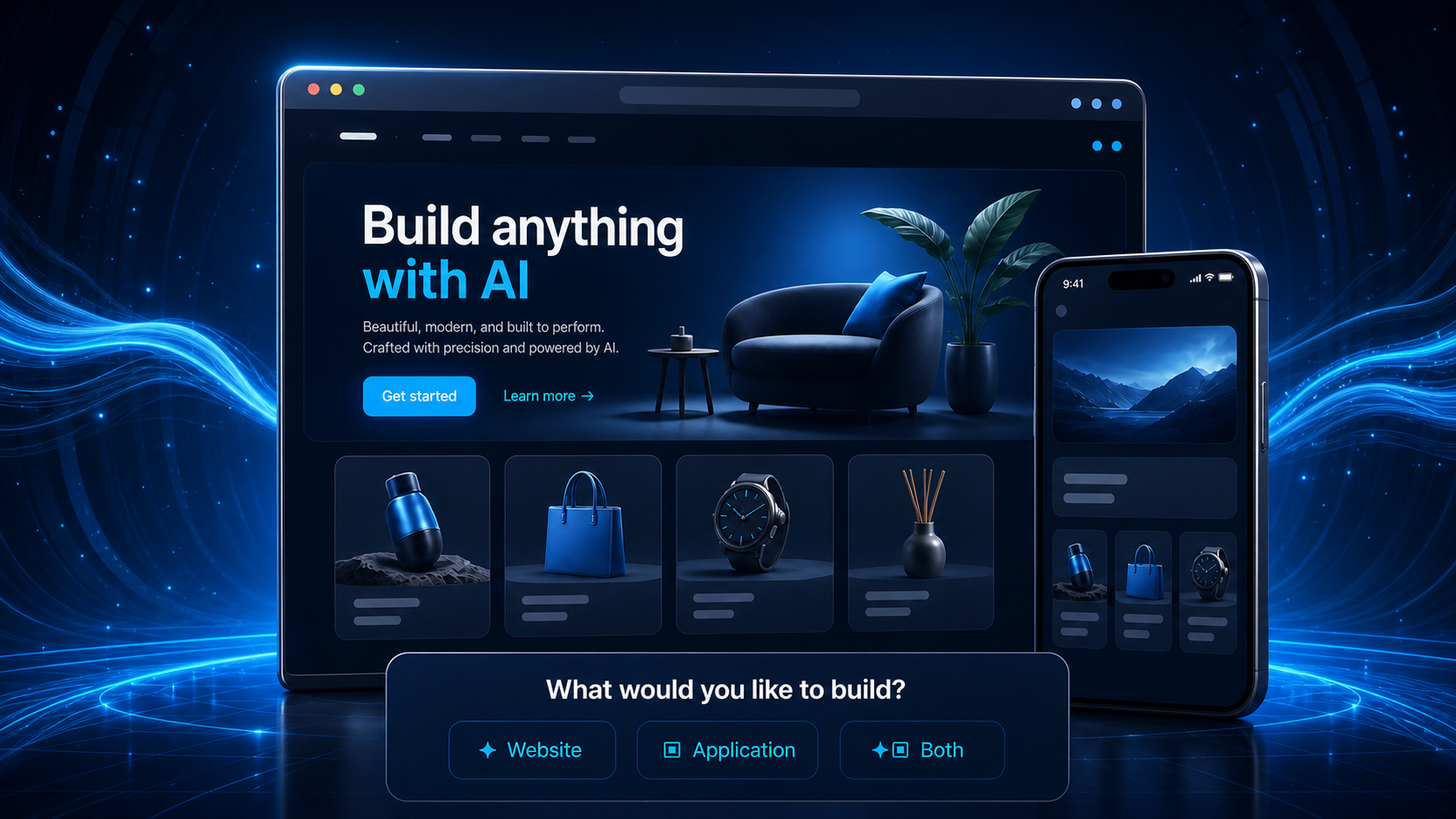EXTRO AI website and app builder preview